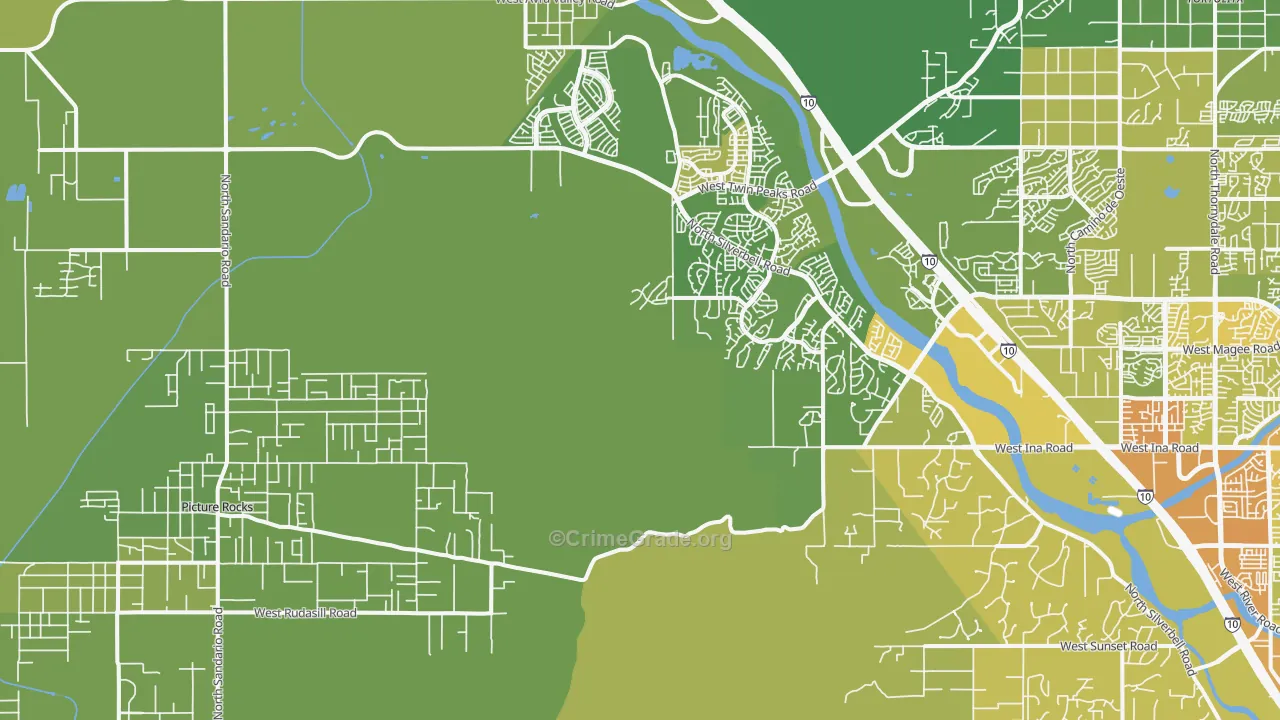 85743, AZ Map of Vehicle Theft Rates
