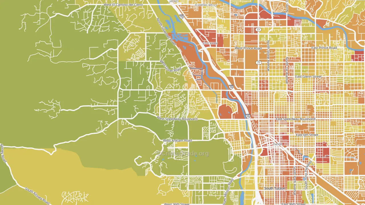 85745, AZ Map of Vehicle Theft Rates