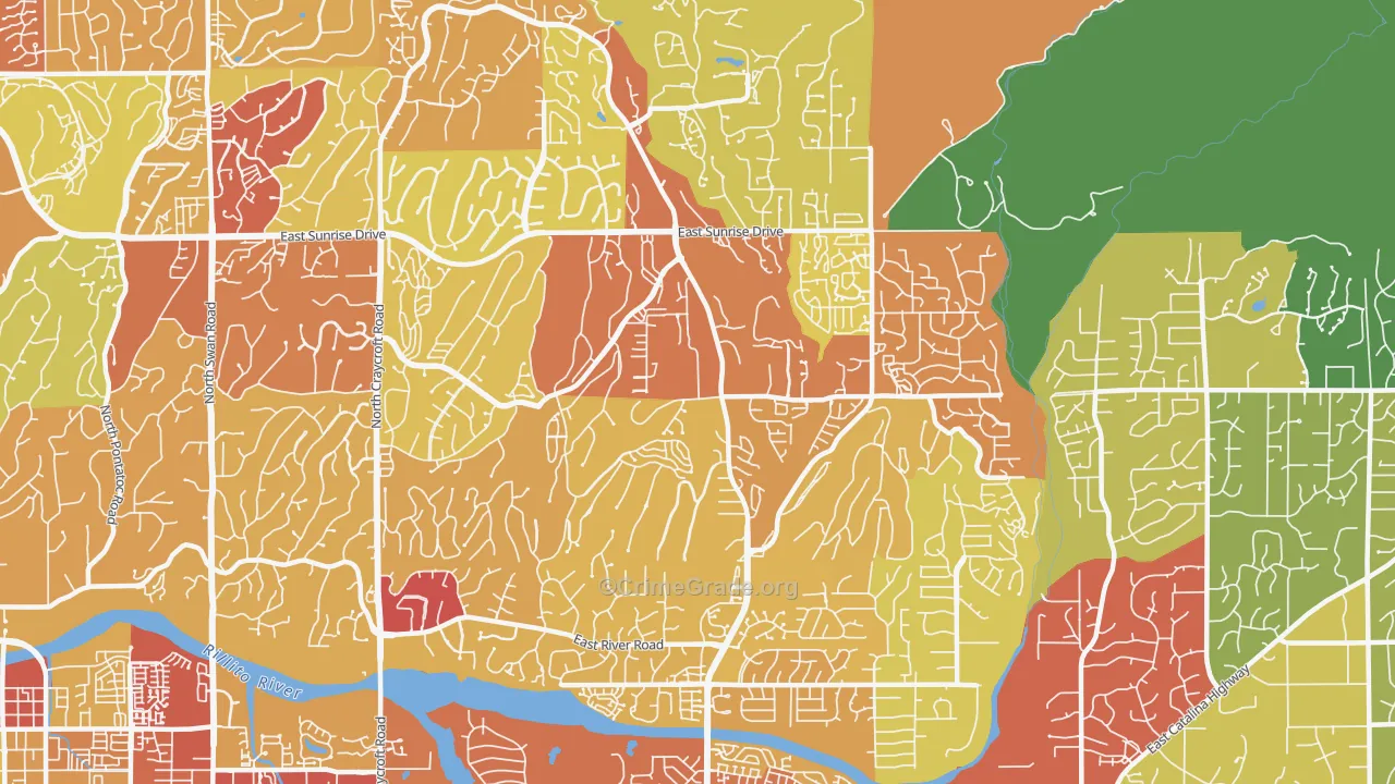 85750, AZ Map of Vehicle Theft Rates