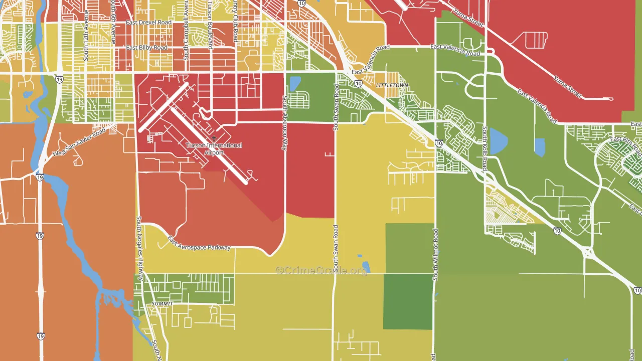 85756, AZ Map of Vehicle Theft Rates