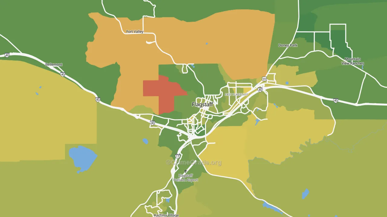 86001, AZ Map of Vehicle Theft Rates