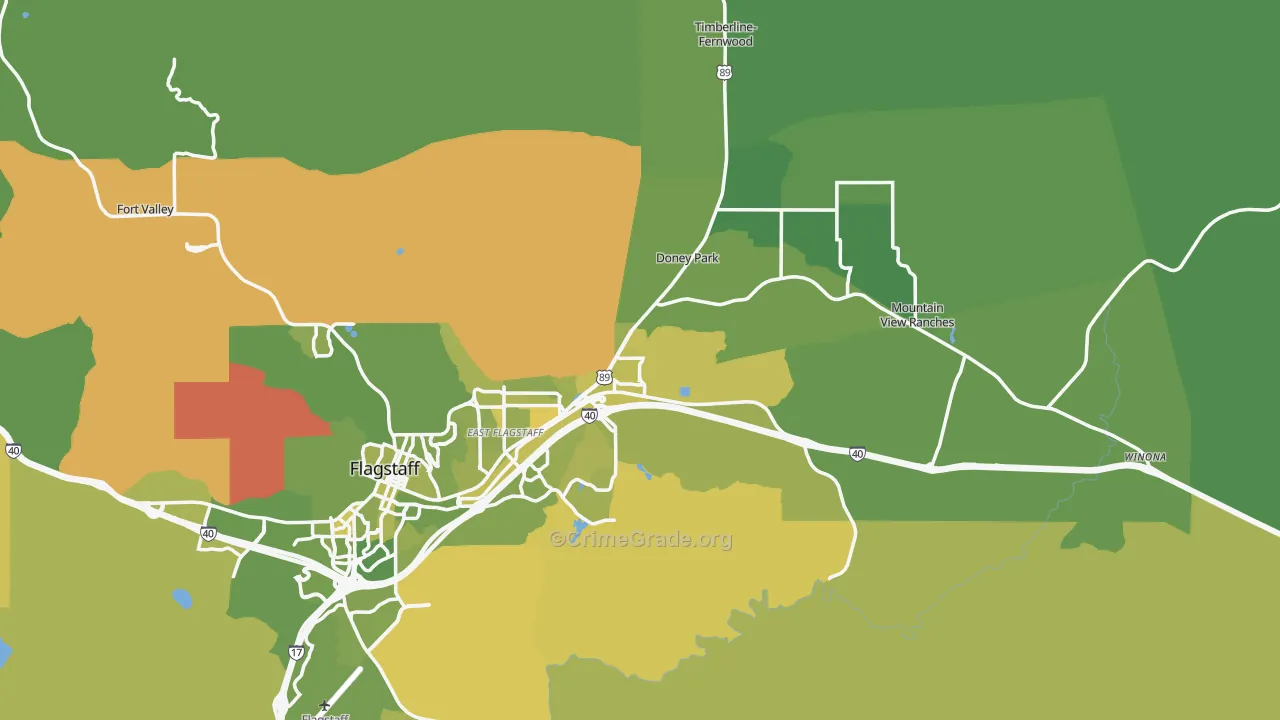 86004, AZ Map of Vehicle Theft Rates