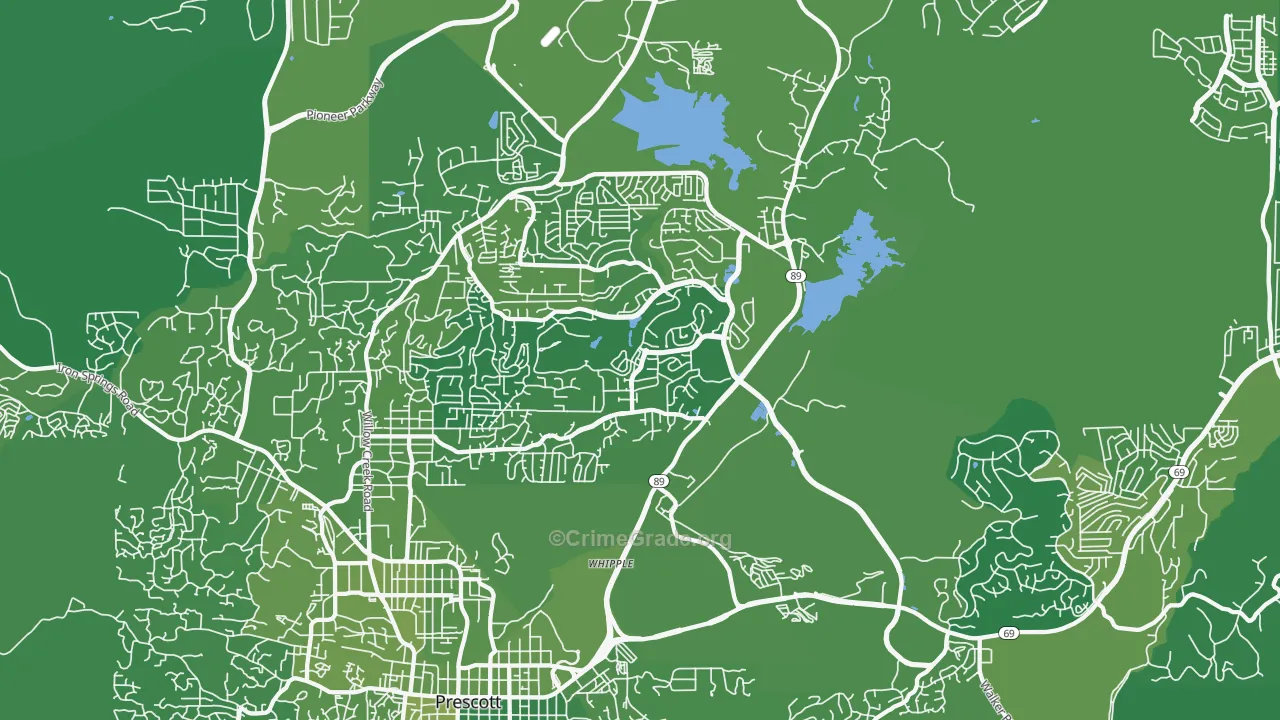 86301, AZ Map of Vehicle Theft Rates