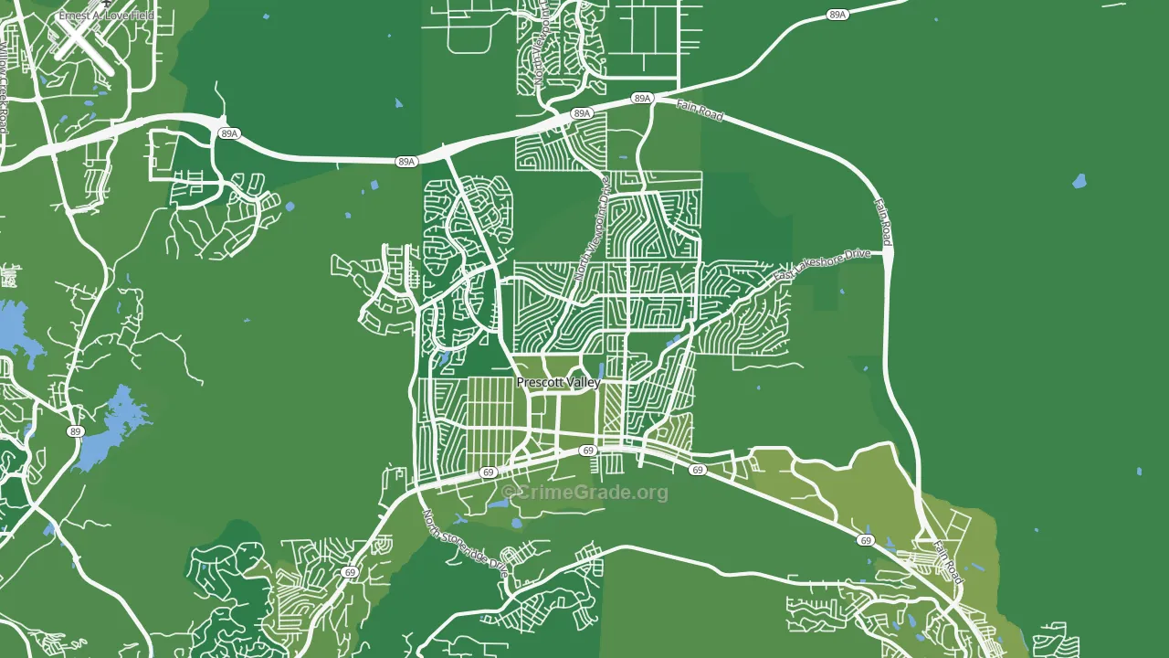 86314, AZ Map of Vehicle Theft Rates