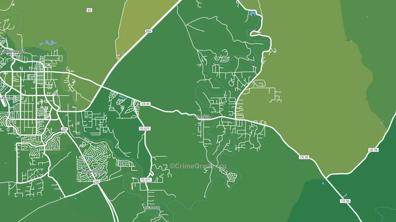 86325, AZ Map of Vehicle Theft Rates