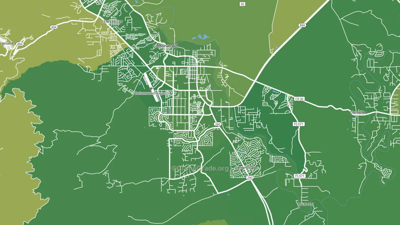 86326, AZ Map of Vehicle Theft Rates
