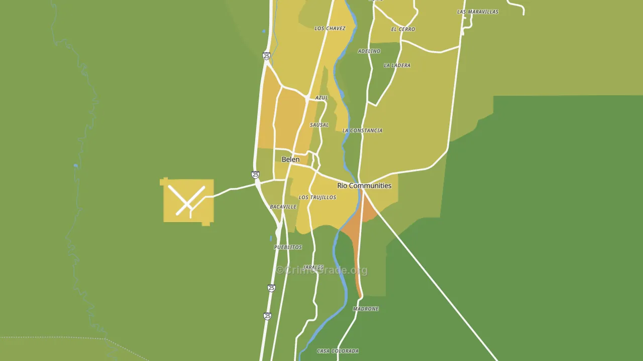 87002, NM Map of Vehicle Theft Rates