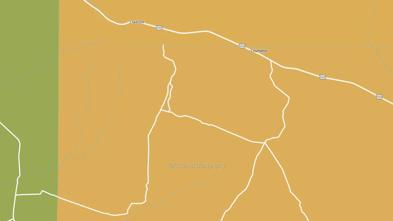 87018, NM Map of Vehicle Theft Rates