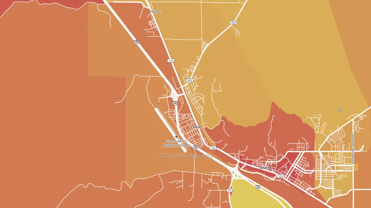 87021, NM Map of Vehicle Theft Rates