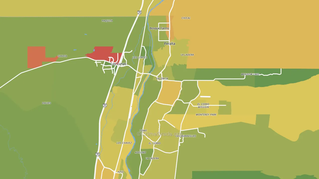 87031, NM Map of Vehicle Theft Rates