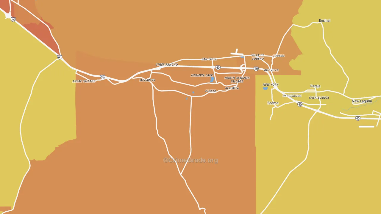 87034, NM Map of Vehicle Theft Rates