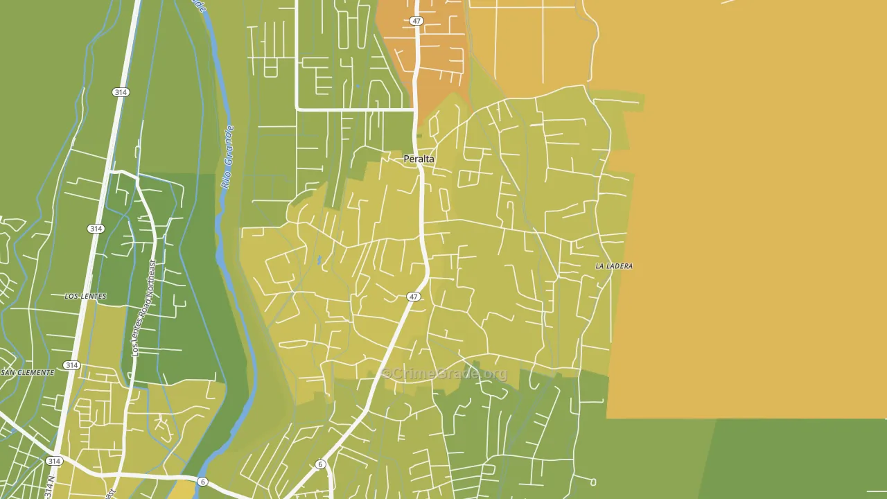 87042, NM Map of Vehicle Theft Rates