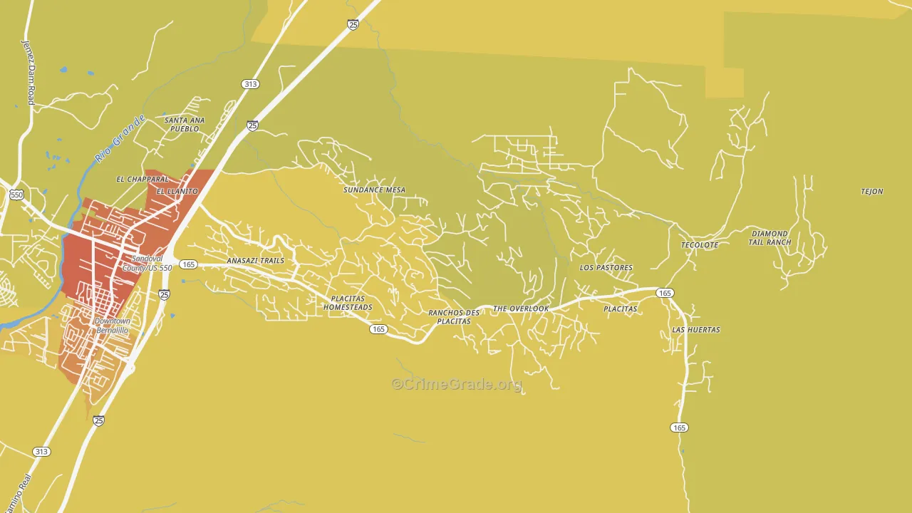 87043, NM Map of Vehicle Theft Rates