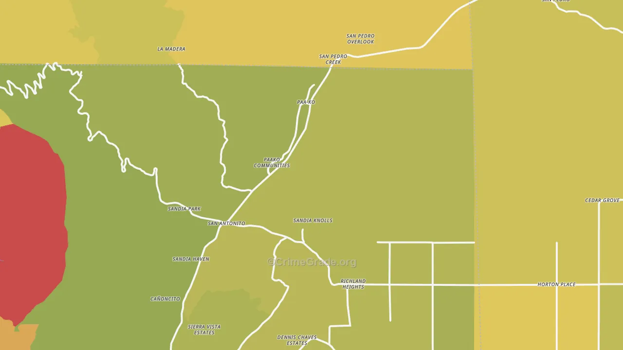 87047, NM Map of Vehicle Theft Rates