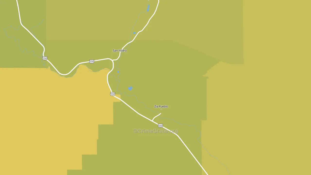 87053, NM Map of Vehicle Theft Rates