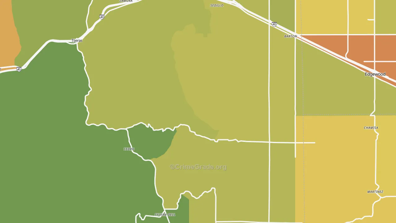 87059, NM Map of Vehicle Theft Rates