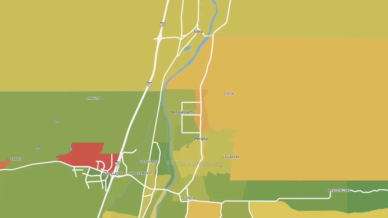 87068, NM Map of Vehicle Theft Rates
