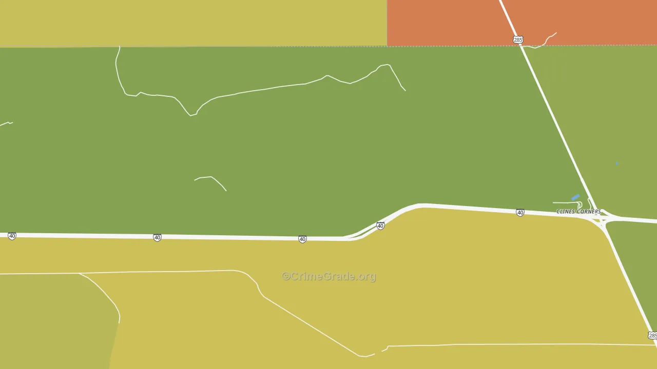 87070, NM Map of Vehicle Theft Rates