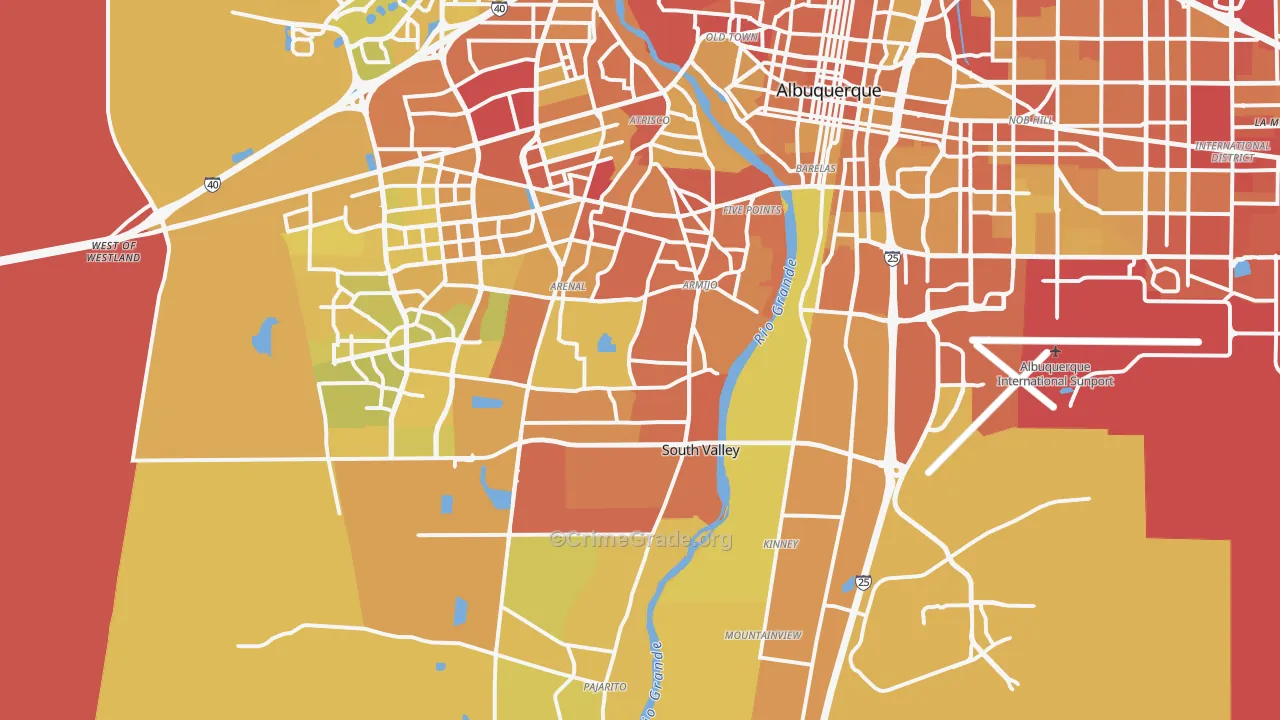 87105, NM Map of Vehicle Theft Rates