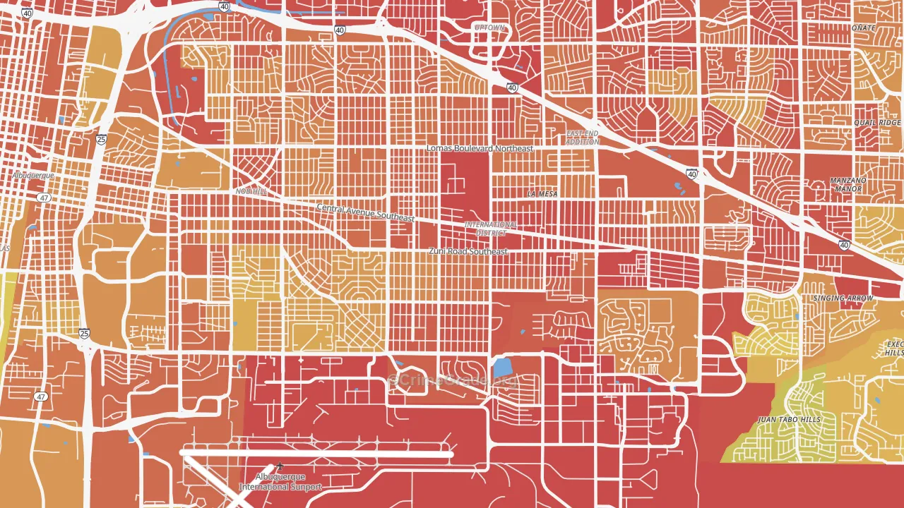 87108, NM Map of Vehicle Theft Rates