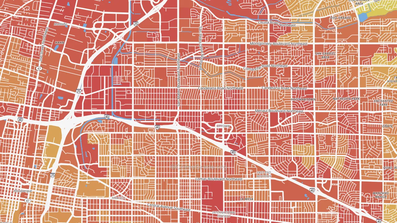 87110, NM Map of Vehicle Theft Rates