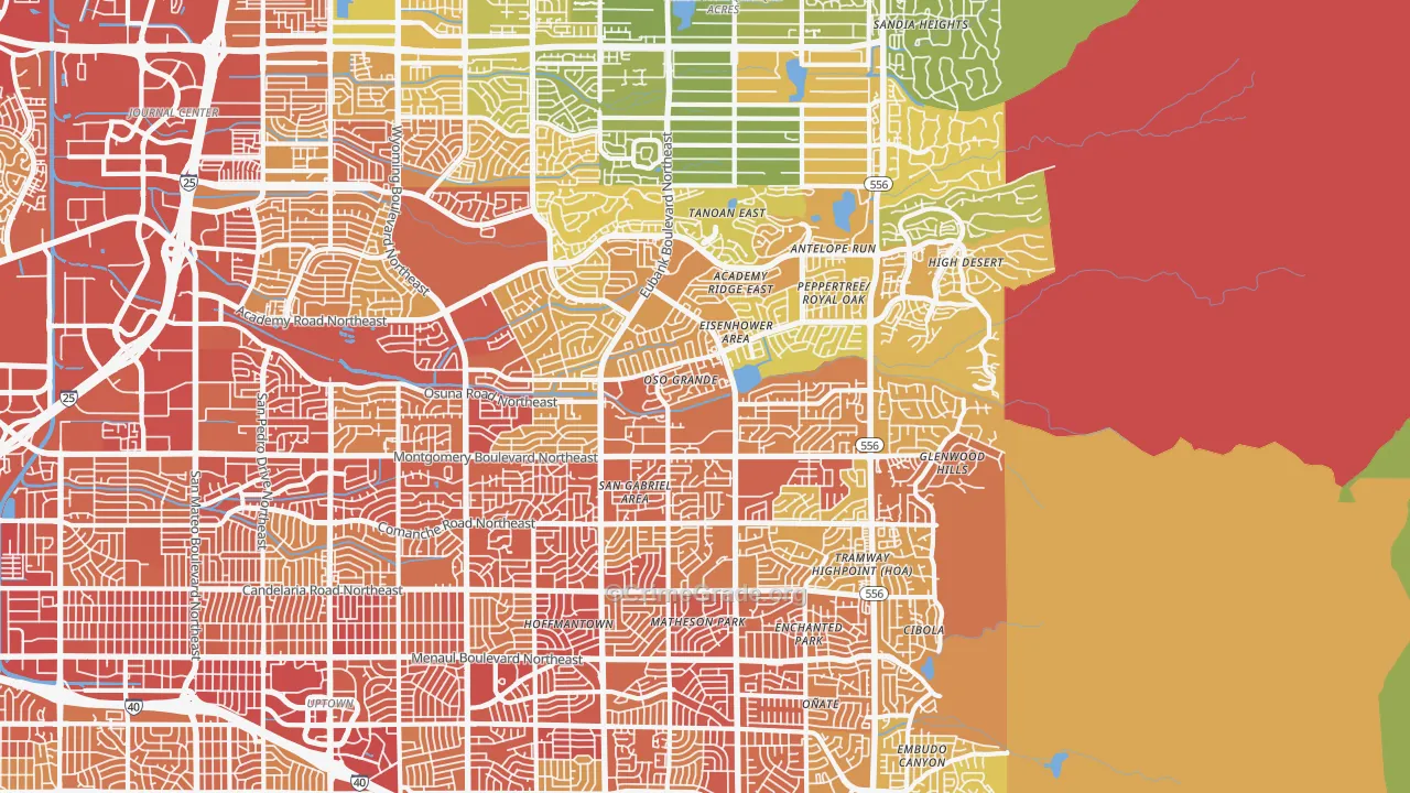 87111, NM Map of Vehicle Theft Rates