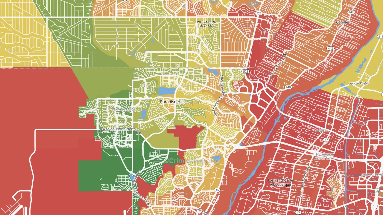 87114, NM Map of Vehicle Theft Rates