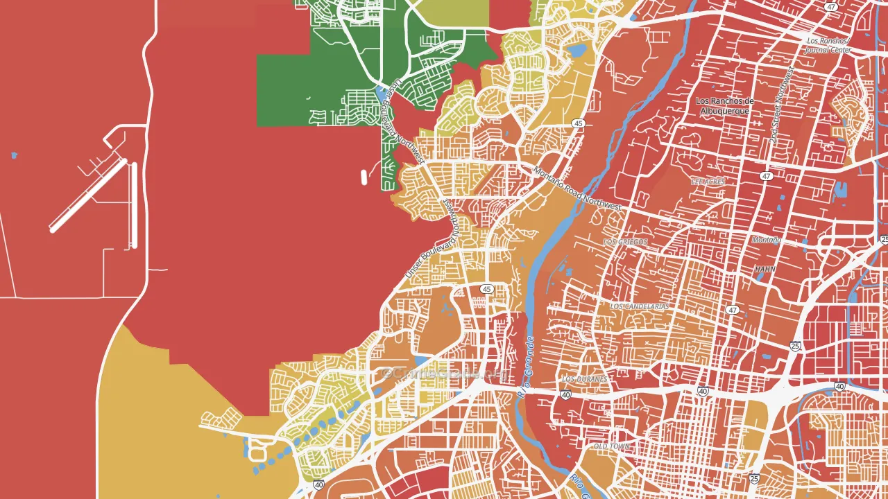 87120, NM Map of Vehicle Theft Rates
