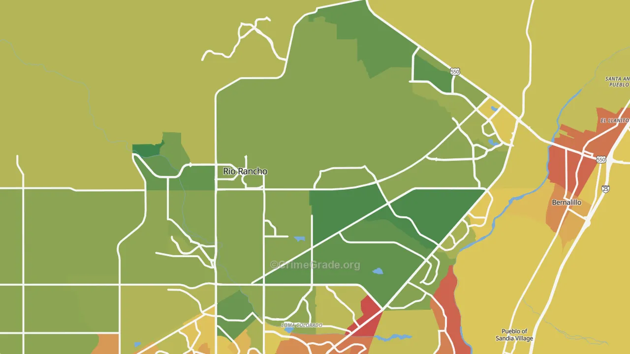 87144, NM Map of Vehicle Theft Rates
