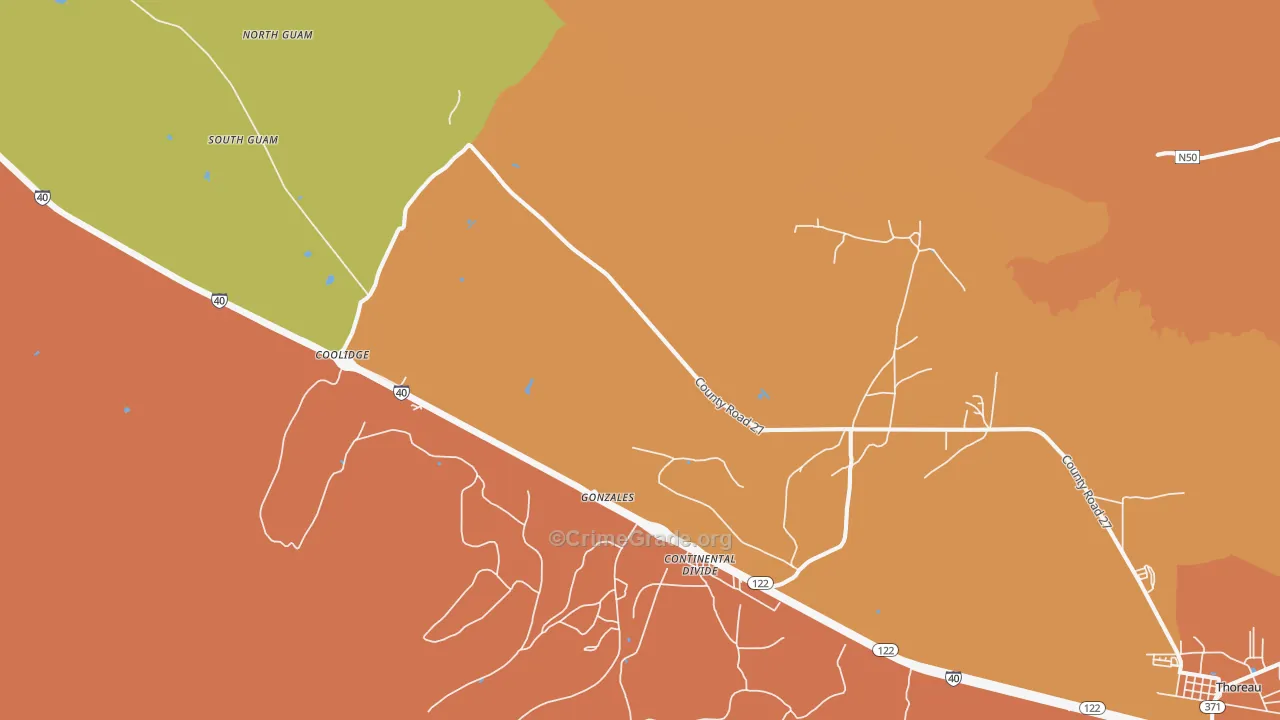87312, NM Map of Vehicle Theft Rates