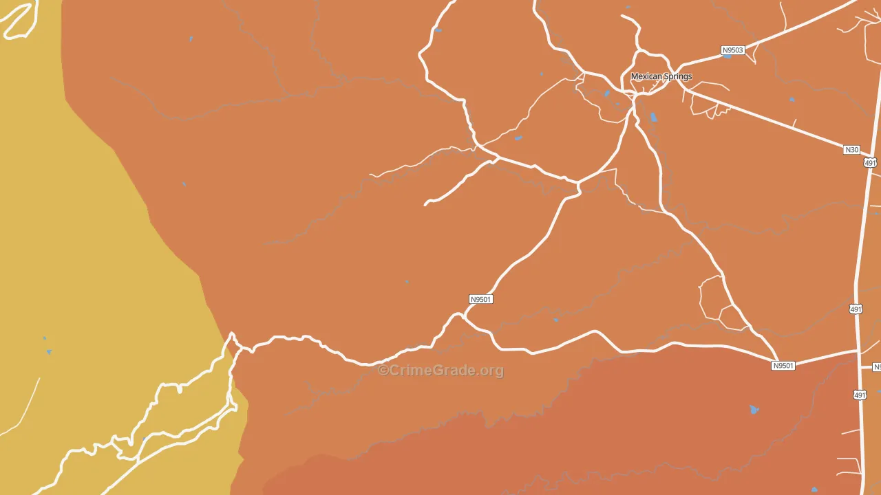 87320, NM Map of Vehicle Theft Rates