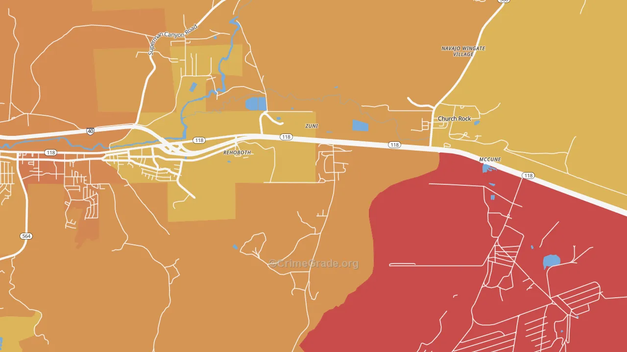 87322, NM Map of Vehicle Theft Rates