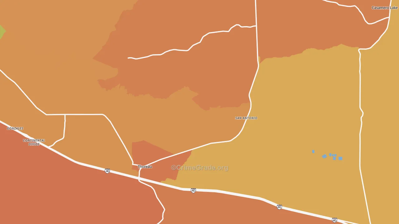 87323, NM Map of Vehicle Theft Rates
