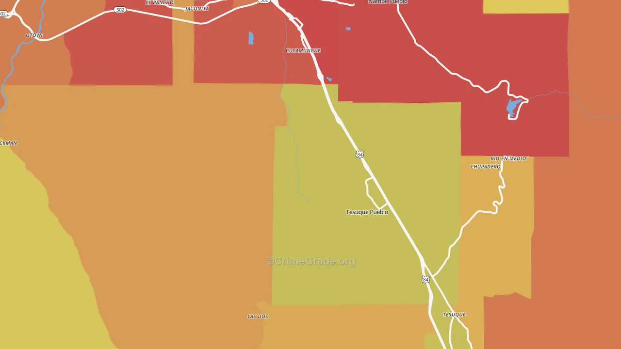 87506, NM Map of Vehicle Theft Rates