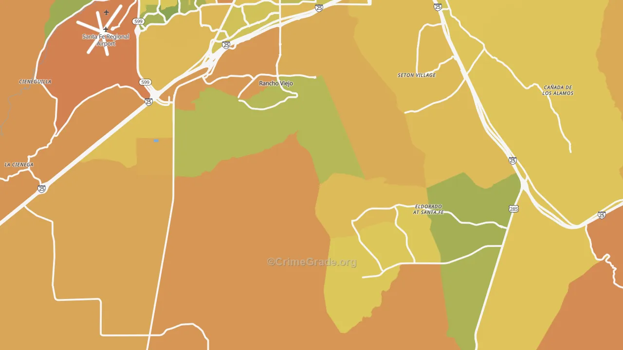 87508, NM Map of Vehicle Theft Rates