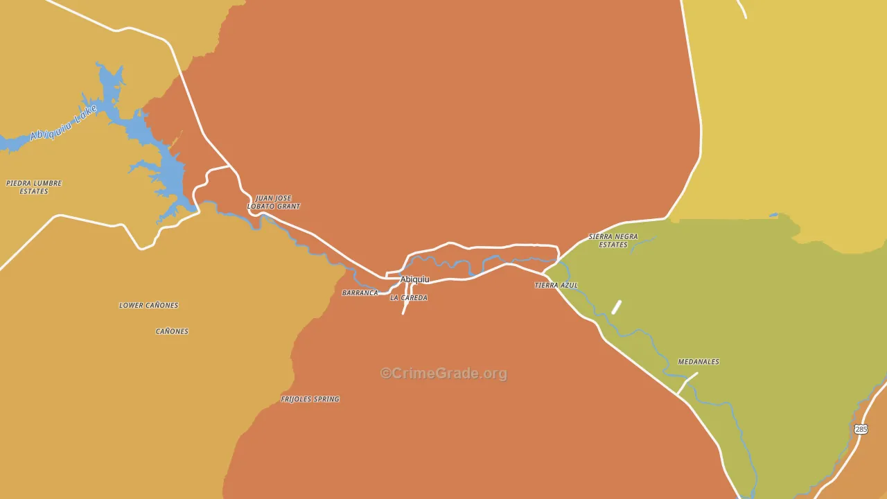 87510, NM Map of Vehicle Theft Rates