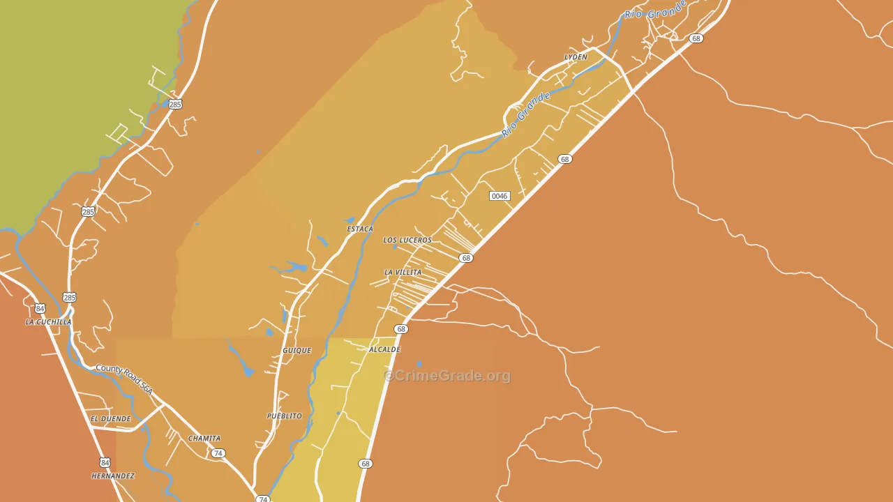 87511, NM Map of Vehicle Theft Rates