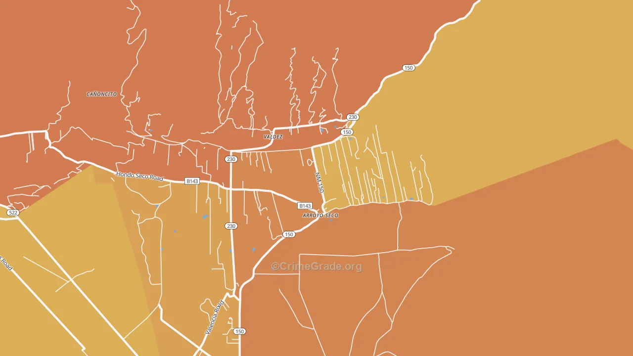 87514, NM Map of Vehicle Theft Rates