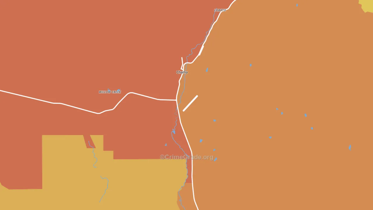 87520, NM Map of Vehicle Theft Rates