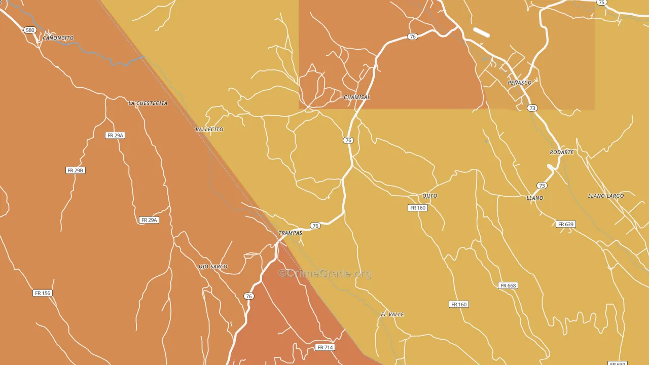 87521, NM Map of Vehicle Theft Rates