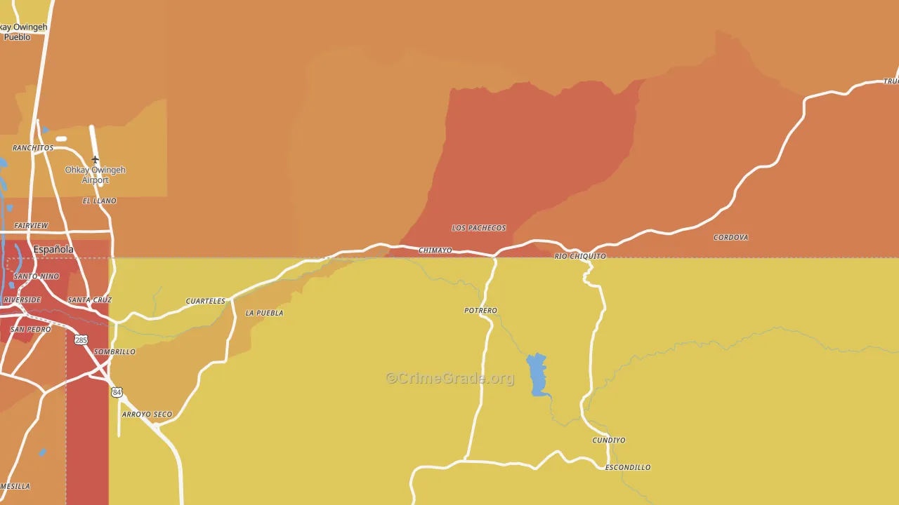 87522, NM Map of Vehicle Theft Rates