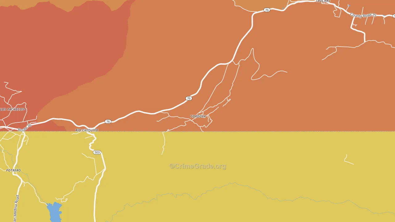 87523, NM Map of Vehicle Theft Rates
