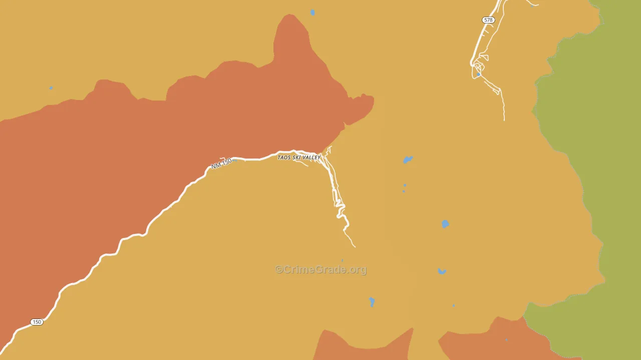 87525, NM Map of Vehicle Theft Rates