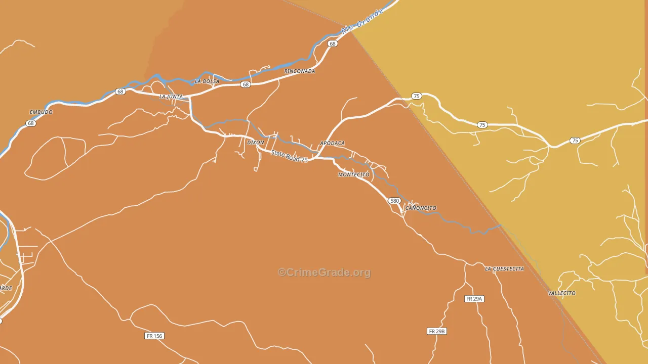 87527, NM Map of Vehicle Theft Rates