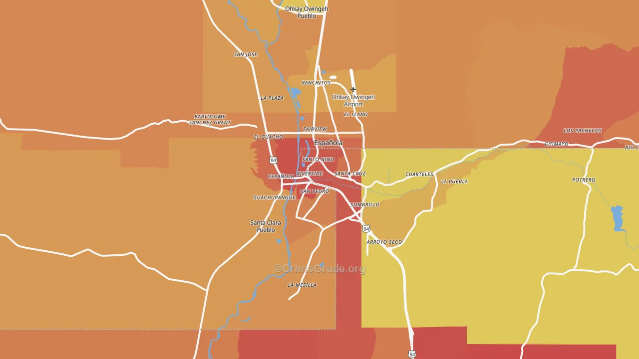 87532, NM Map of Vehicle Theft Rates