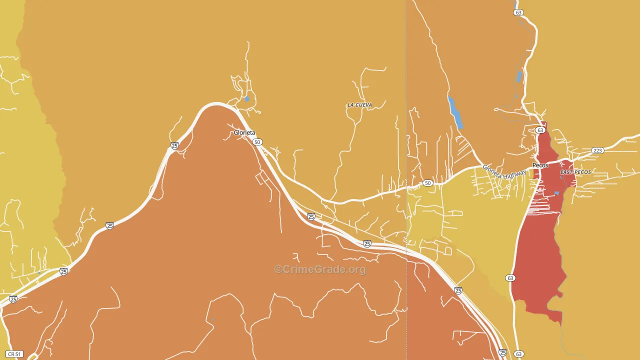 87535, NM Map of Vehicle Theft Rates