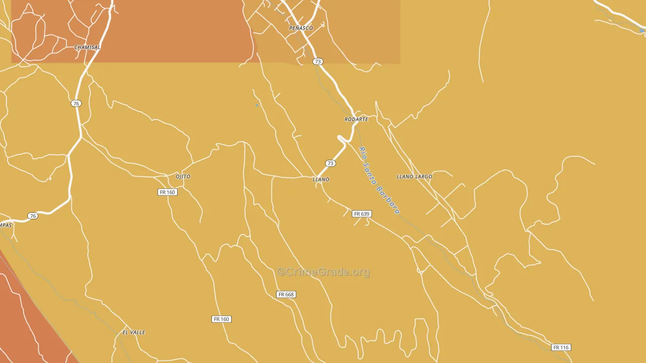 87543, NM Map of Vehicle Theft Rates