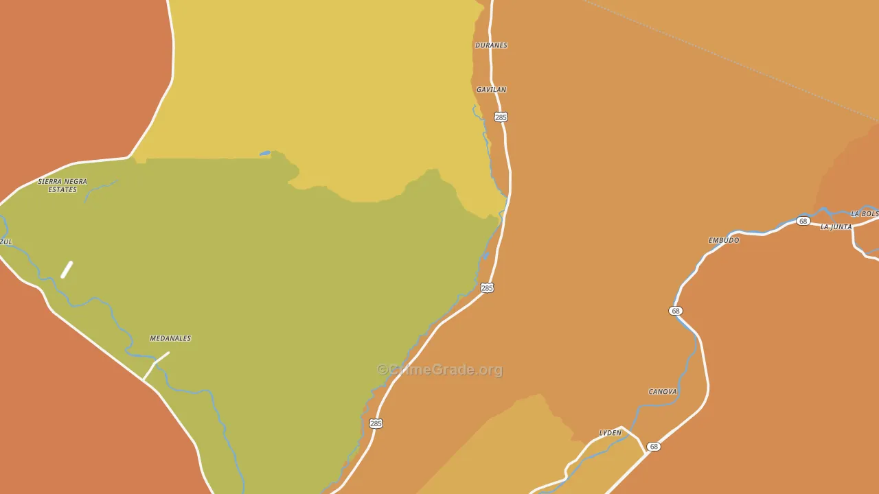 87549, NM Map of Vehicle Theft Rates