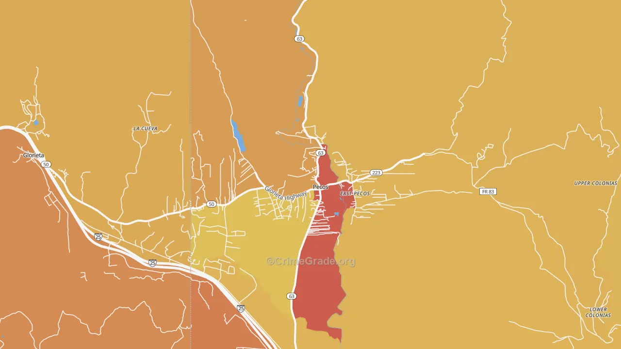 87552, NM Map of Vehicle Theft Rates