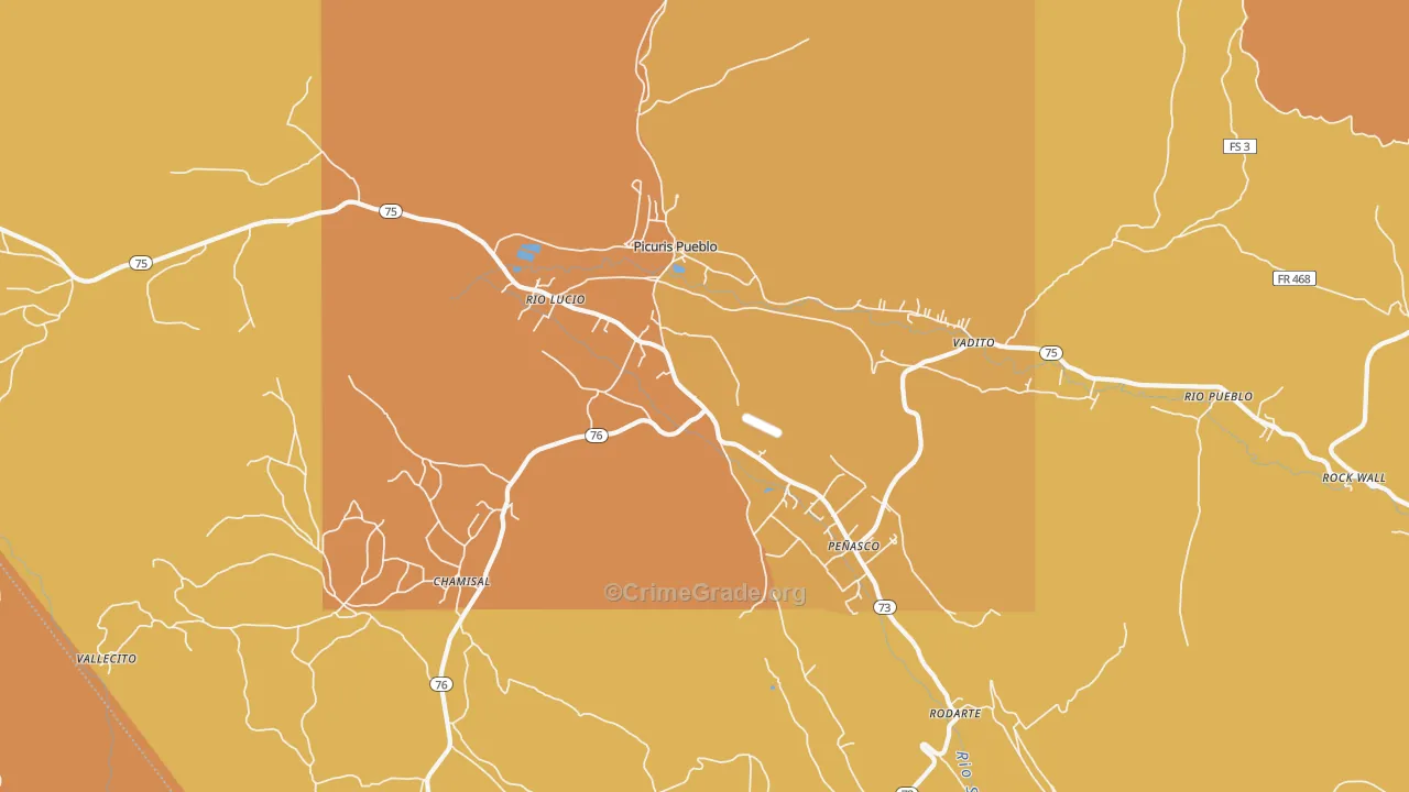 87553, NM Map of Vehicle Theft Rates